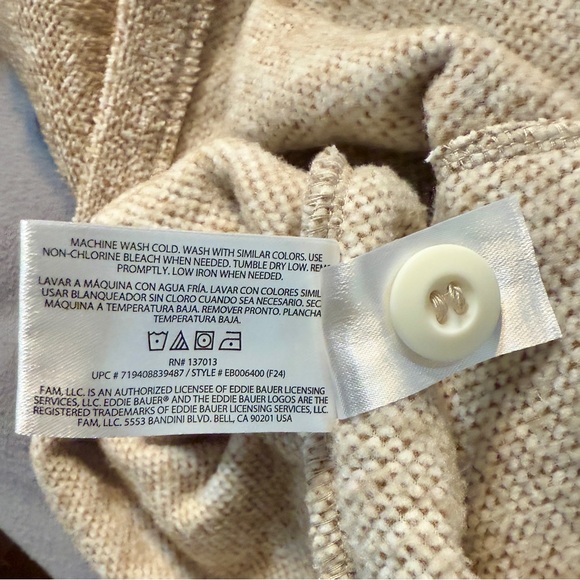 Eddie Bauer Beige‎ Button-Up Sweater - Picture 7 of 8